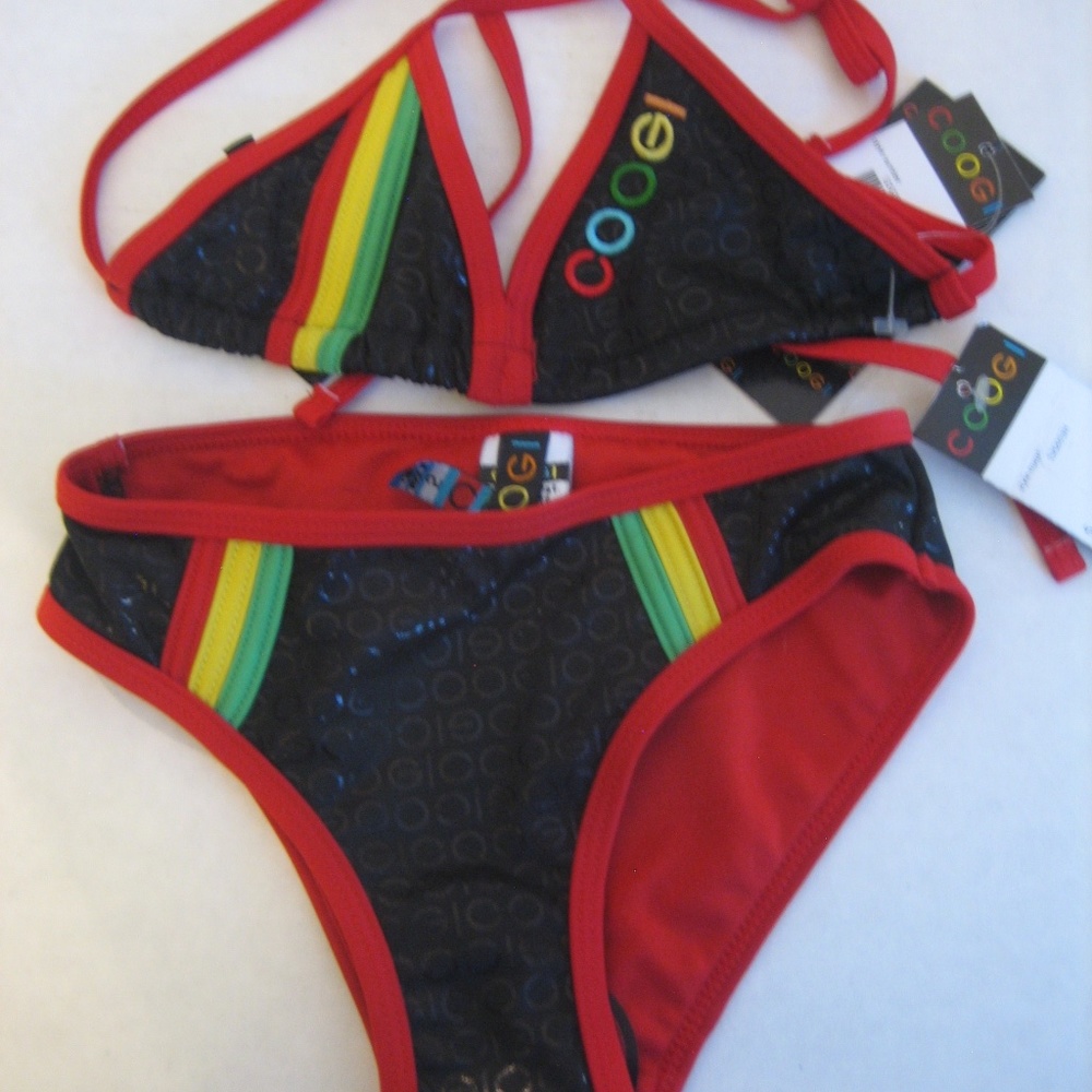 Coogi Girl's Black 2 Piece Bikini Swim Suit Sz 4